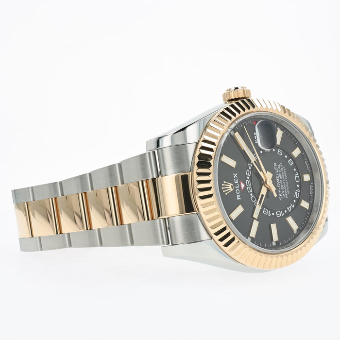 Rolex Sky-Dweller Black Dial 42MM 18kt Yellow Gold & Stainless Steel 326933