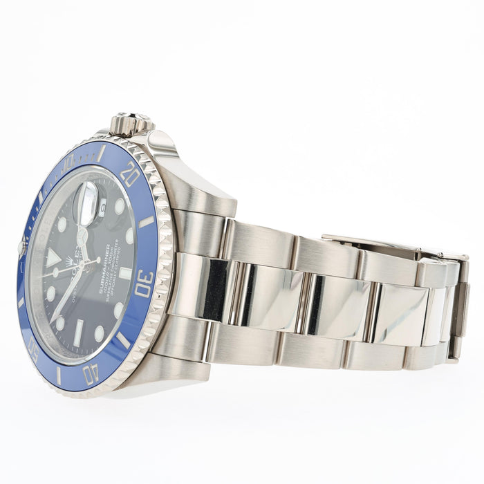 Rolex Submariner Date Black Dial Blue Bezel Cookie Monster 18k White Gold 126619