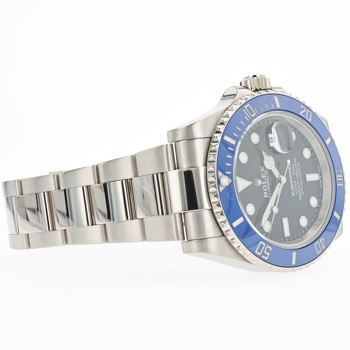 Rolex Submariner Date Black Dial Blue Bezel Cookie Monster 18k White Gold 126619