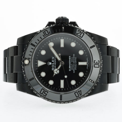 Rolex Submariner No-Date Black Dial Custom PVD Oyster Stainless Steel 114060