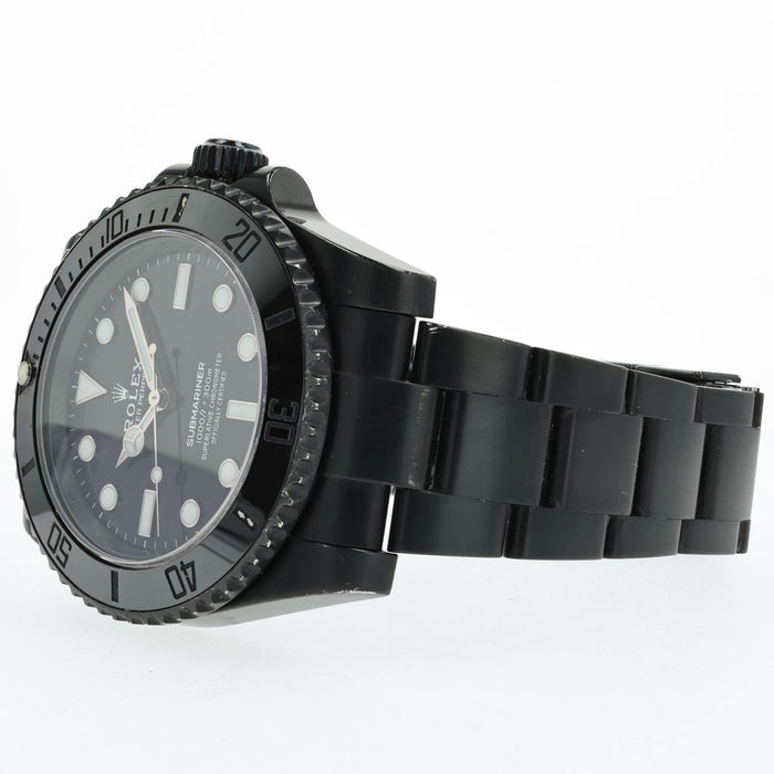 Rolex Submariner No-Date Black Dial Custom PVD Oyster Stainless Steel 114060
