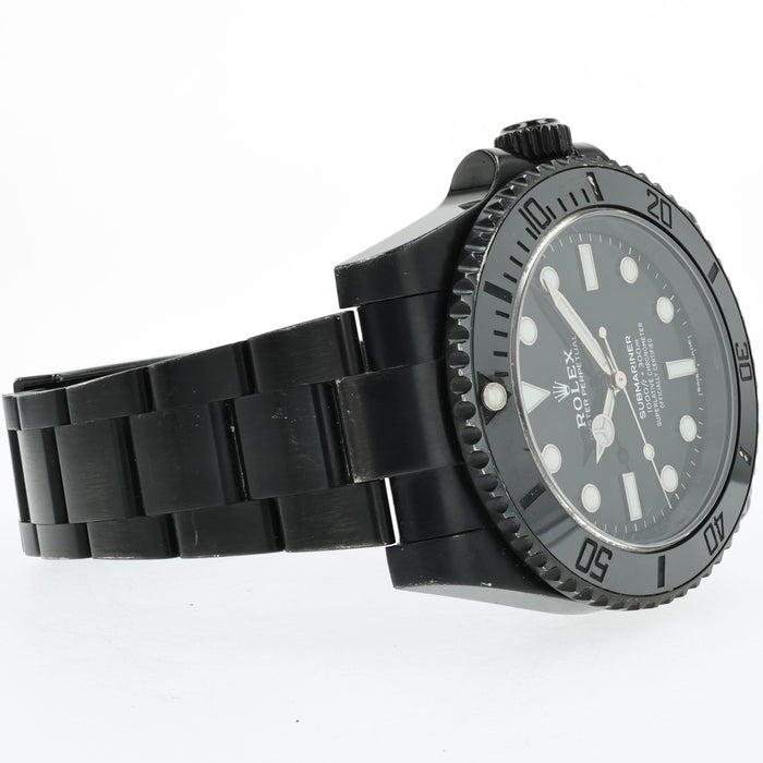 Rolex Submariner No-Date Black Dial Custom PVD Oyster Stainless Steel 114060