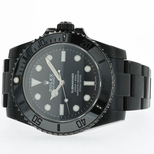Rolex Submariner No-Date Black Dial Custom PVD Oyster Stainless Steel 114060