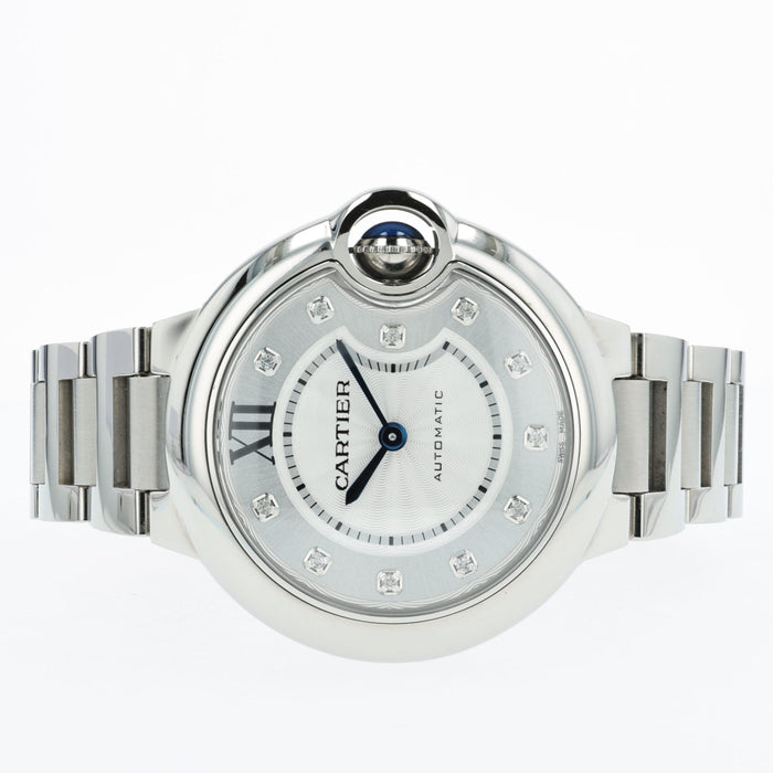 Cartier Ballon Bleu 33MM Automatic Factory Diamond Dial Steel WE902074 3489