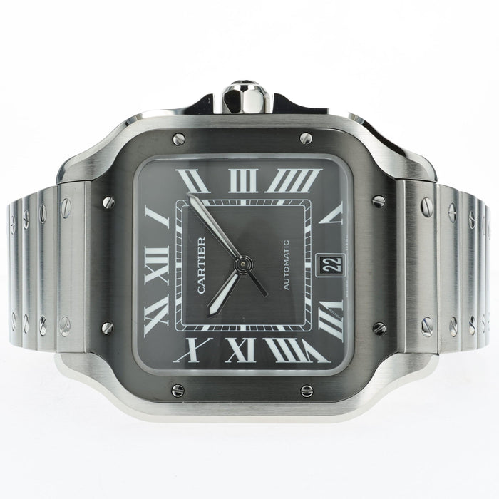 Cartier Santos Large Automatic Stainless Steel Black Dial ADLC WSSA0037 4072