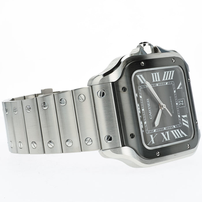 Cartier Santos Large Automatic Stainless Steel Black Dial ADLC WSSA0037 4072