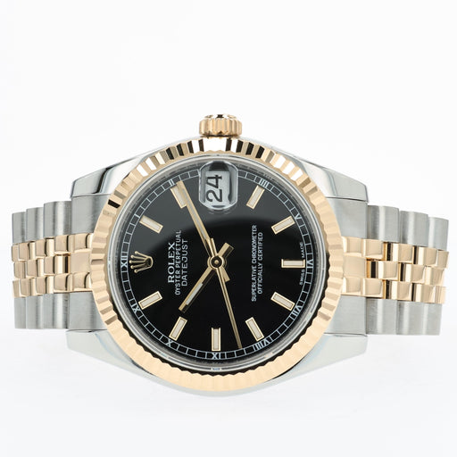 Rolex Datejust 31 Black Dial 18kt Yellow Gold & Stainless Steel Jubilee 178273