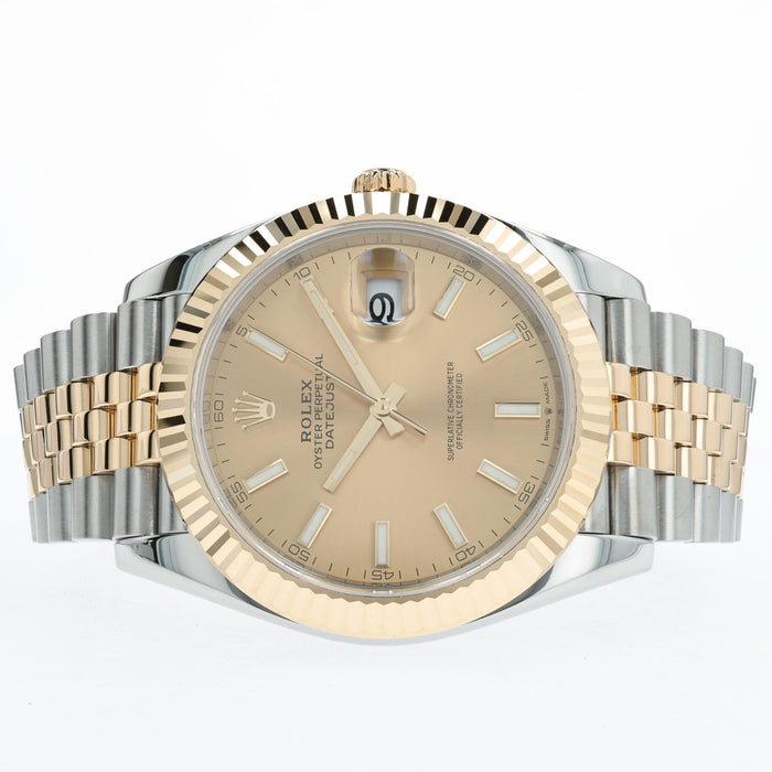Rolex Datejust 41 Champagne Dial Solid 18kt Yellow Gold & Stainless Steel 126333