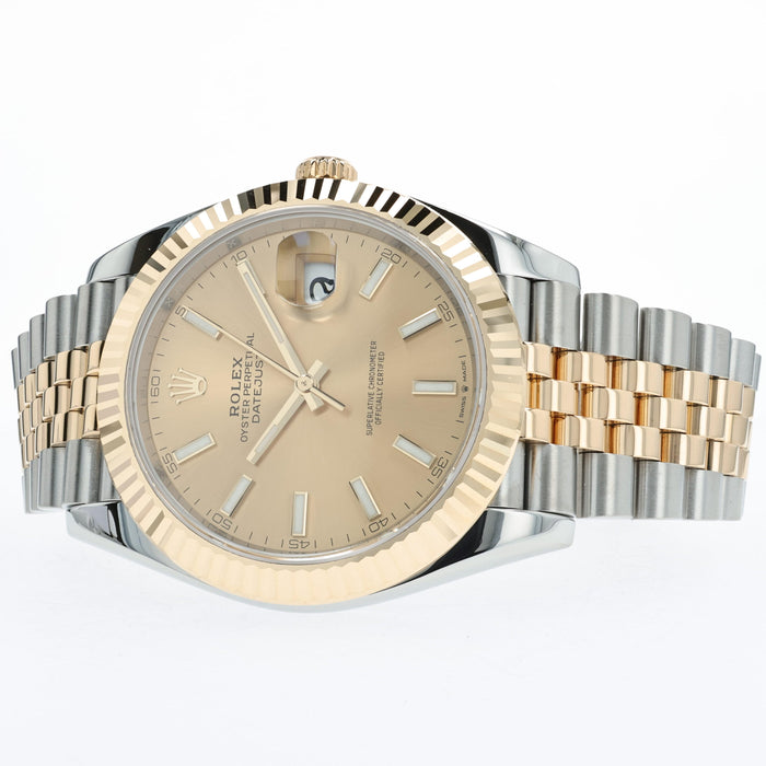 Rolex Datejust 41 Champagne Dial Solid 18kt Yellow Gold & Stainless Steel 126333