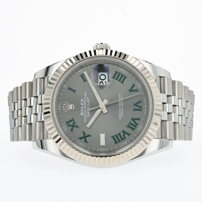 Rolex Datejust 41 Wimbledon Fluted Jubilee Stainless Steel 126334