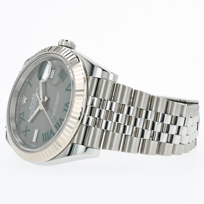 Rolex Datejust 41 Wimbledon Fluted Jubilee Stainless Steel 126334