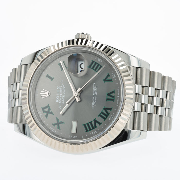 Rolex Datejust 41 Wimbledon Fluted Jubilee Stainless Steel 126334