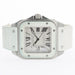 Cartier Santos 100 White Dial Medium Rubber Strap Automatic W20129U2 2878