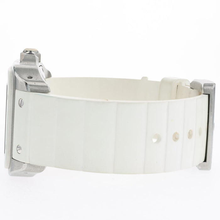 Cartier Santos 100 White Dial Medium Rubber Strap Automatic W20129U2 2878