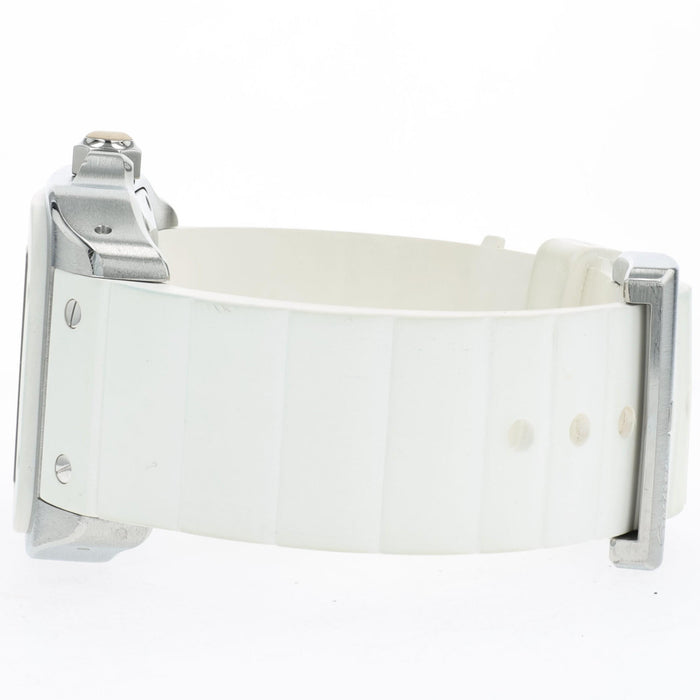 Cartier Santos 100 White Dial Medium Rubber Strap Automatic W20129U2 2878