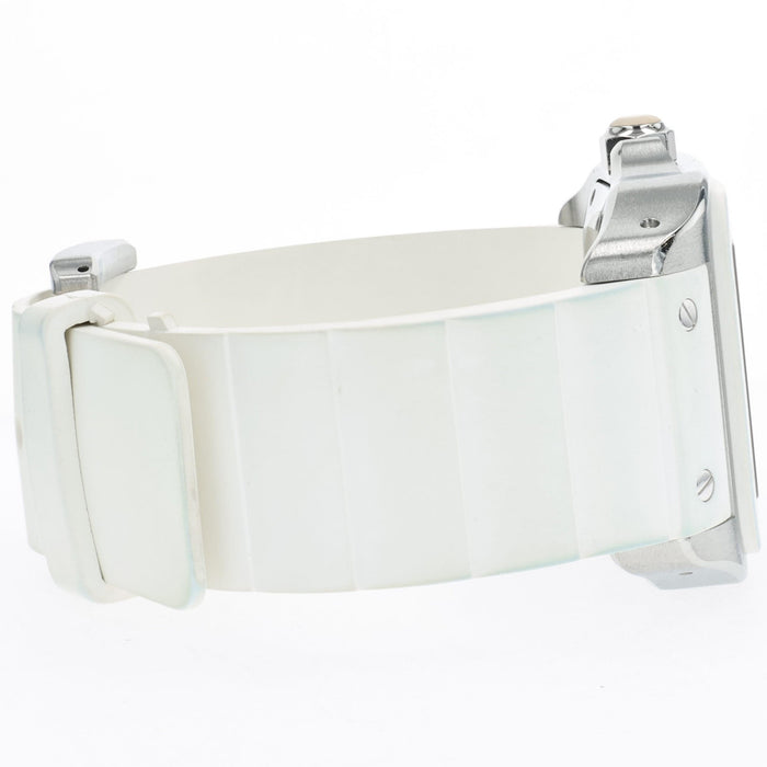 Cartier Santos 100 White Dial Medium Rubber Strap Automatic W20129U2 2878
