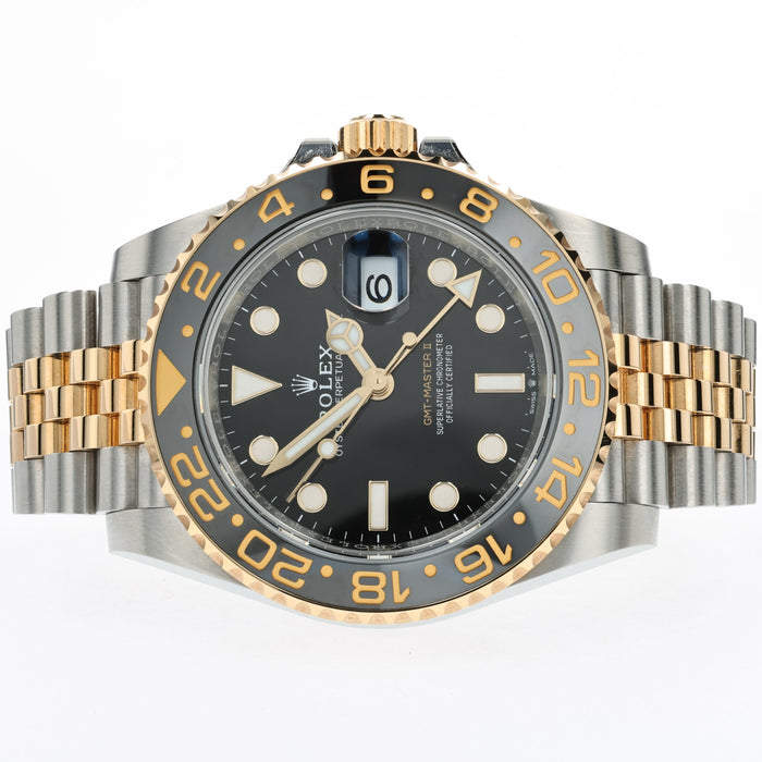 Rolex GMT-Master II Black Dial Zombie Jubliee 18k Yellow Gold & Steel 126713GRNR