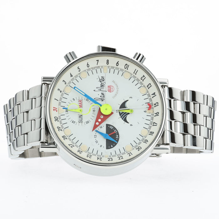 Alain Silberstein Krono Classic White Triple Calendar Moon Phase Limited Edition