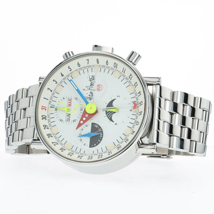 Alain Silberstein Krono Classic White Triple Calendar Moon Phase Limited Edition