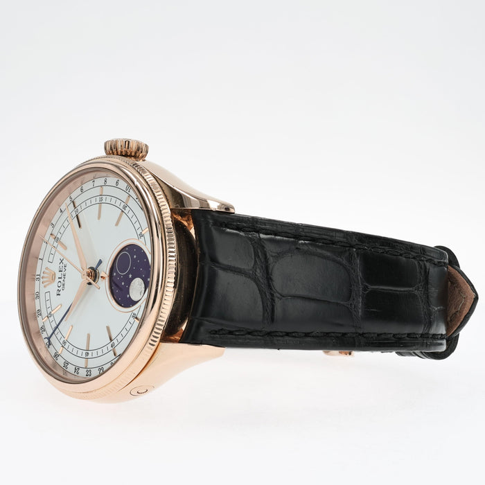 Rolex Cellini Moonphase Automatic Solid 18kt Rose Gold 39mm White Dial 50535