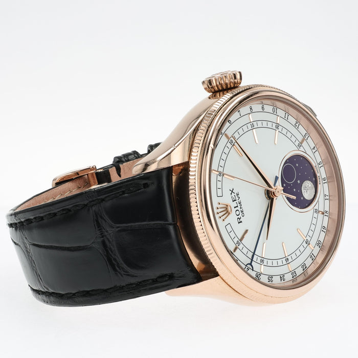 Rolex Cellini Moonphase Automatic Solid 18kt Rose Gold 39mm White Dial 50535