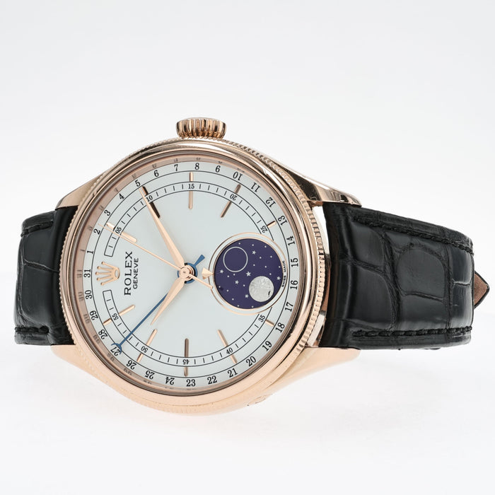 Rolex Cellini Moonphase Automatic Solid 18kt Rose Gold 39mm White Dial 50535