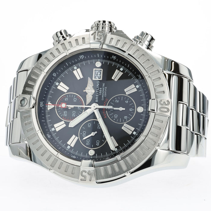 Super Avenger Black Dial Chronograph Stainless Steel 48MM Automatic A13370