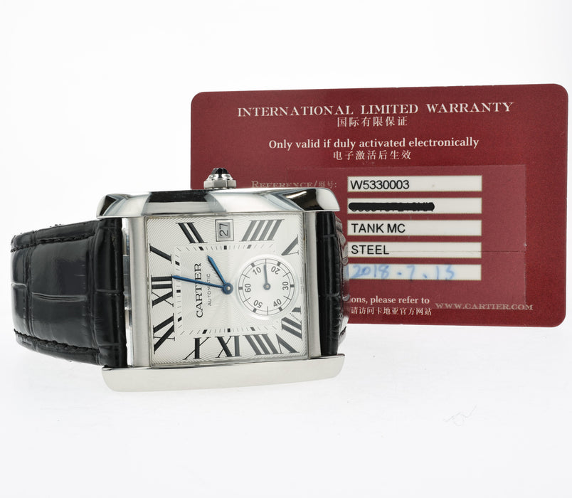 Cartier Tank MC Silver Dial Small Seconds Stainless Steel W5330003 3589
