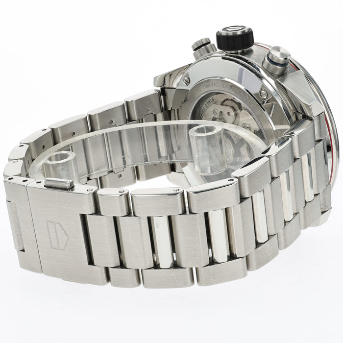 TAG Heuer Carrera Skeleton Chronograph Twin Time Batman 45MM Steel CBG2A1Z