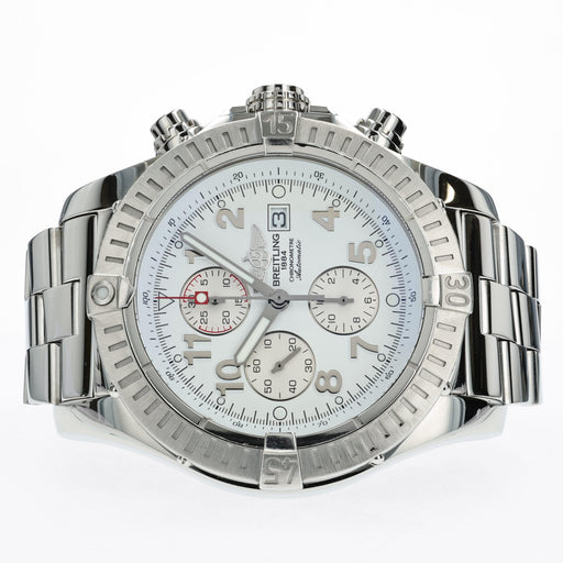 Breitling Super Avenger White Dial Chronograph Stainless Steel Automatic A13370