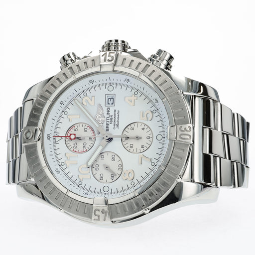 Breitling Super Avenger White Dial Chronograph Stainless Steel Automatic A13370