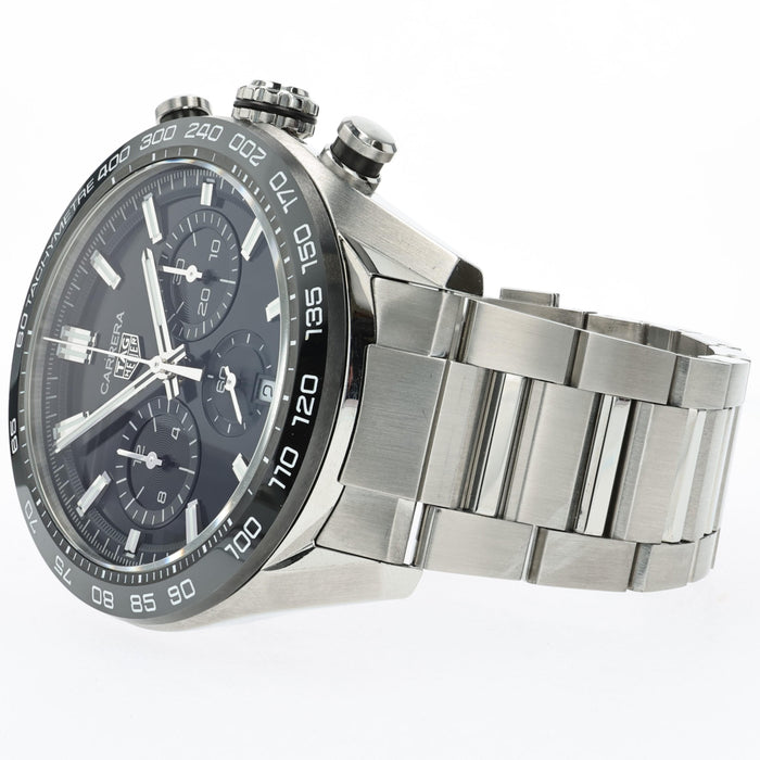 TAG Heuer Carrera 02 Chronograph Black Dial 44mm Stainless Steel CBN2A1B.BA0643