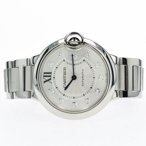 Cartier Ballon Bleu Automatic Diamond Silver Dial 36mm WE902075 3284