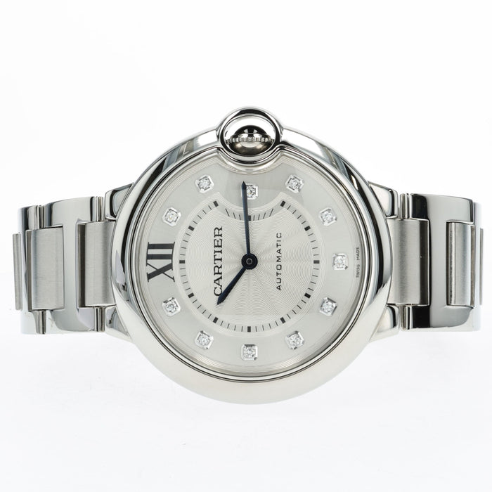 Cartier Ballon Bleu Automatic Diamond Silver Dial 36mm WE902075 3284