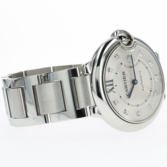Cartier Ballon Bleu Automatic Diamond Silver Dial 36mm WE902075 3284