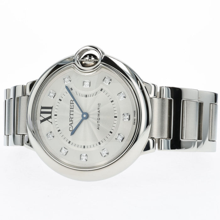Cartier Ballon Bleu Automatic Diamond Silver Dial 36mm WE902075 3284