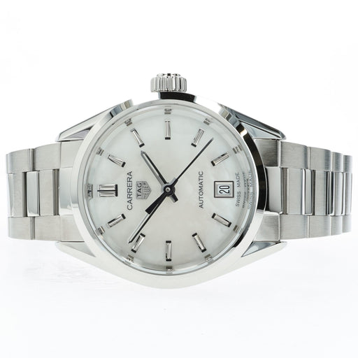 Tag Heuer Ladies Carrera Mother of Pearl Dial Stainless Steel 29MM WBN2410-0