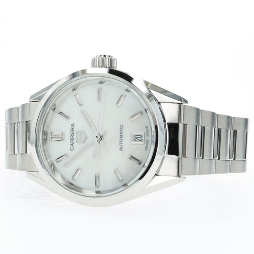 Tag Heuer Ladies Carrera Mother of Pearl Dial Stainless Steel 29MM WBN2410-0