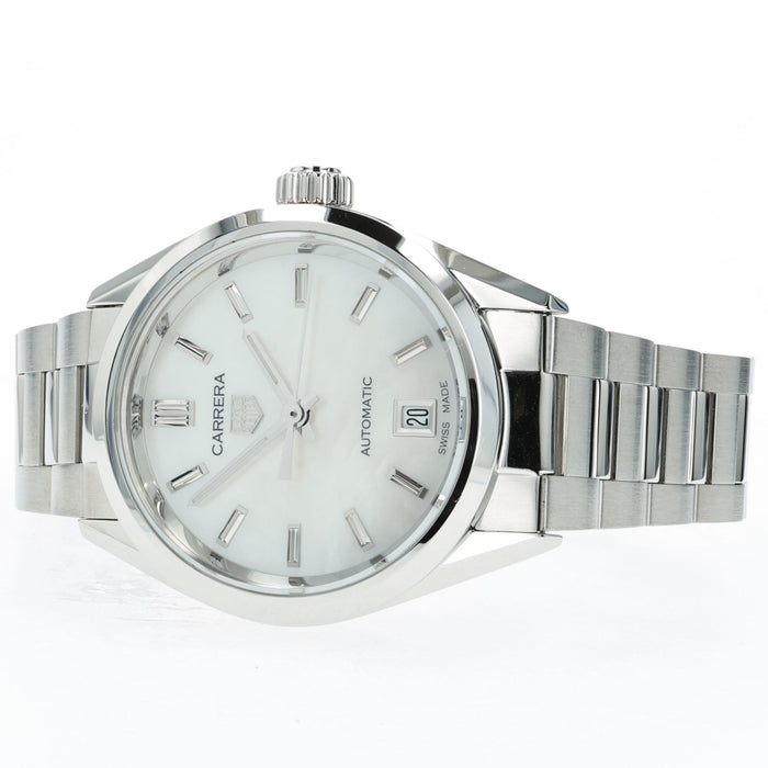 Tag Heuer Ladies Carrera Mother of Pearl Dial Stainless Steel 29MM WBN2410-0