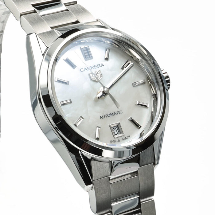 Tag Heuer Ladies Carrera Mother of Pearl Dial Stainless Steel 29MM WBN2410-0