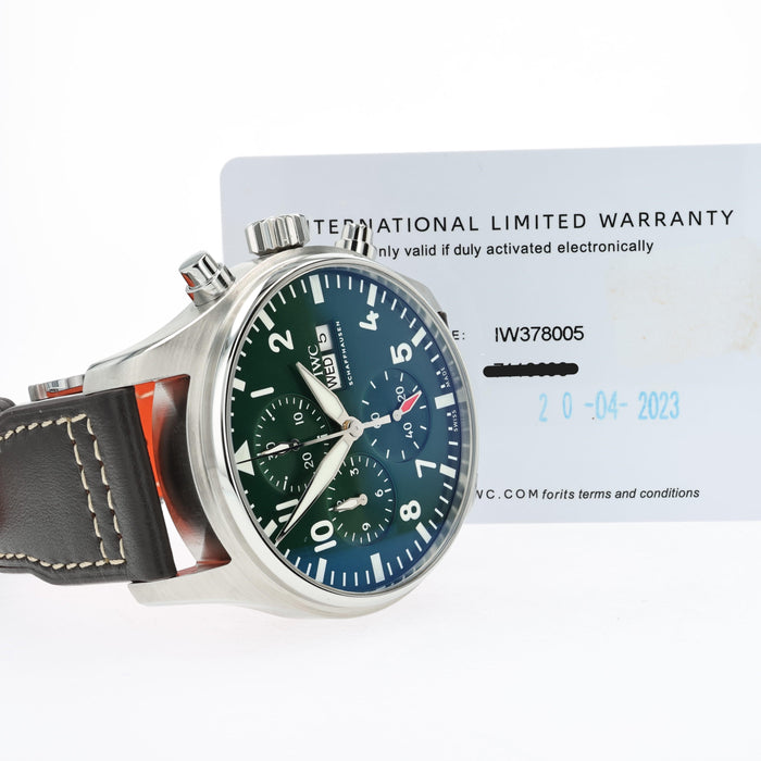 IWC Pilot's Chronograph 43mm Green Dial Stainless Steel IW378005