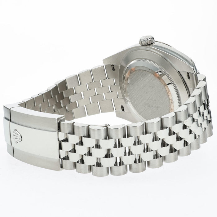 Rolex Datejust 41 Automatic Factory Blue Diamond Dial Fluted Bezel 126334