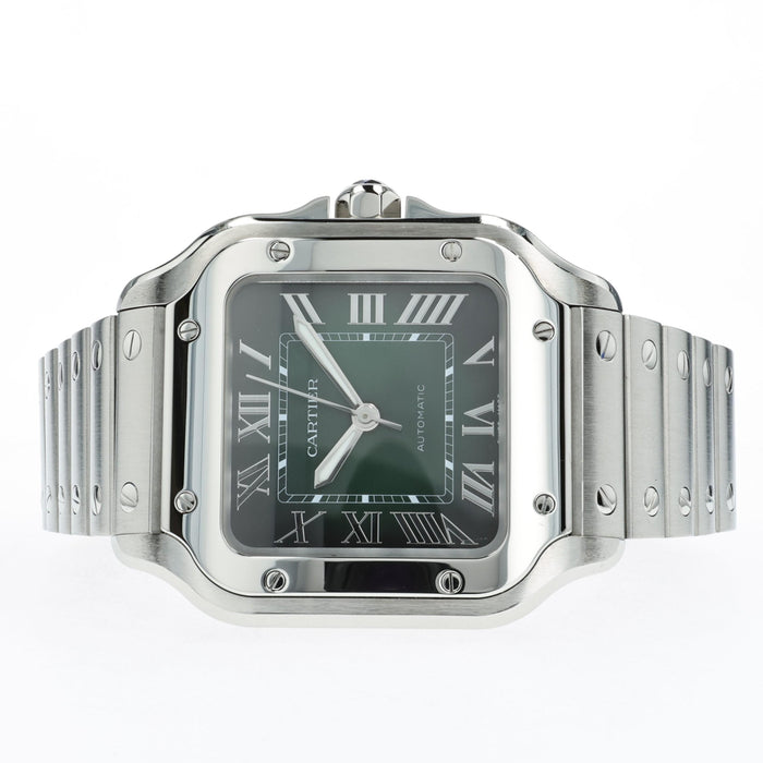 Cartier Santos Medium Green Dial Stainless Steel WSSA0061 4075