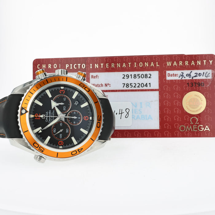 Omega Seamaster Planet Ocean Chronograph Black Dial Orange Bezel  2918.50.82