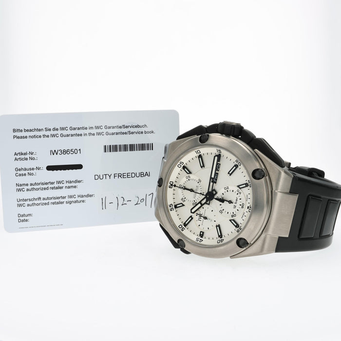 IWC Ingenieur Double Chronograph Titanium White Dial IW386501