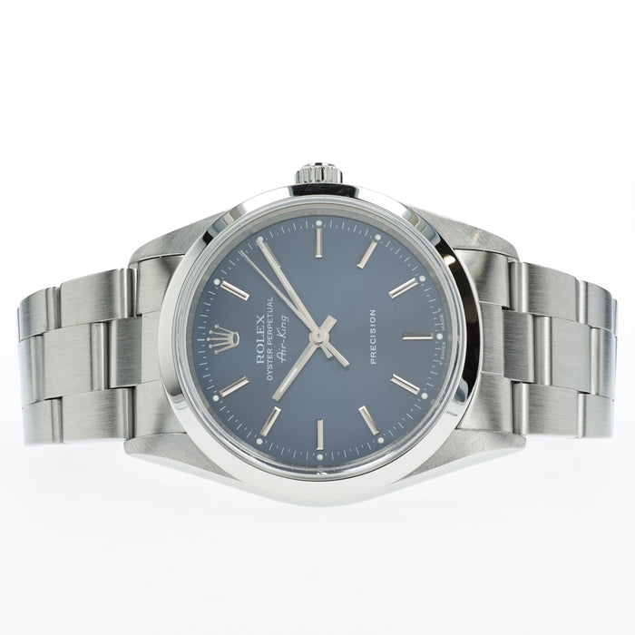 Rolex Air-King 34 Blue Stick Dial Stainless Steel 34mm 14000