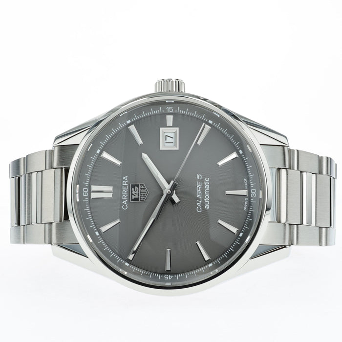 Tag Heuer Carrera Calibre 5 Gray Dial 39mm Stainless Steel WAR211C-4