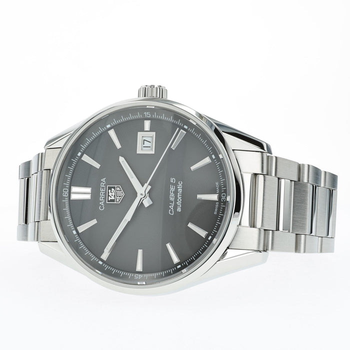 Tag Heuer Carrera Calibre 5 Gray Dial 39mm Stainless Steel WAR211C-4