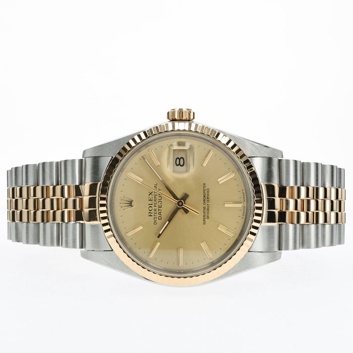 Rolex Datejust 36mm Champagne Dial 18kt Yellow Gold & Stainless Steel 16013