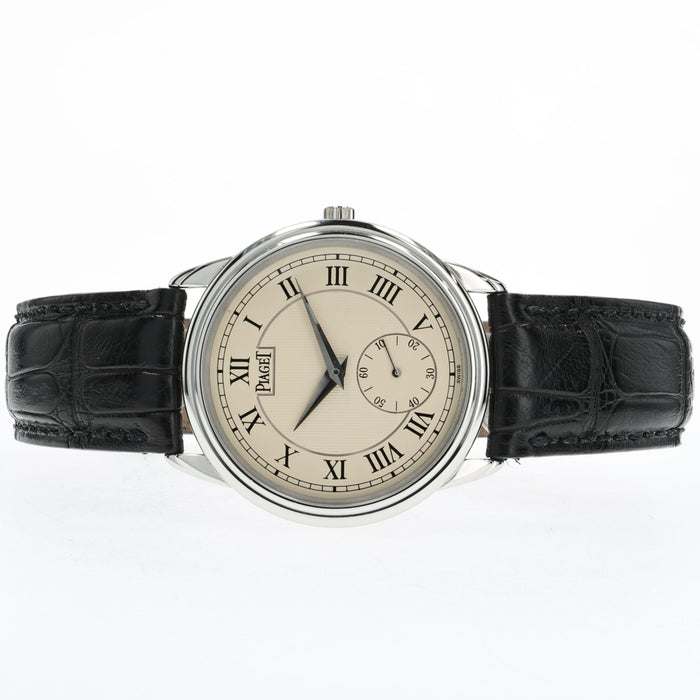 Piaget Gouverneur Solid Platinum 33MM Manual Wind Silver Dial 15968